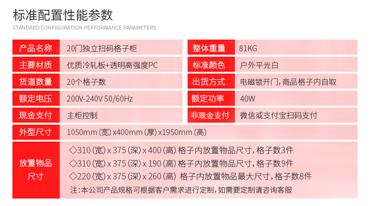 優趣生活自動售賣機 獨立掃碼20門格子櫃 無人新零售(圖4)